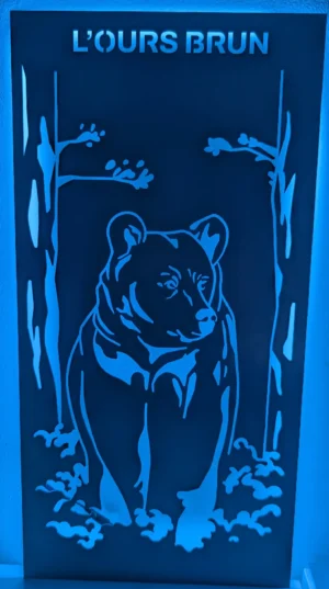 ours bleu Ours retro eclairer en bleu